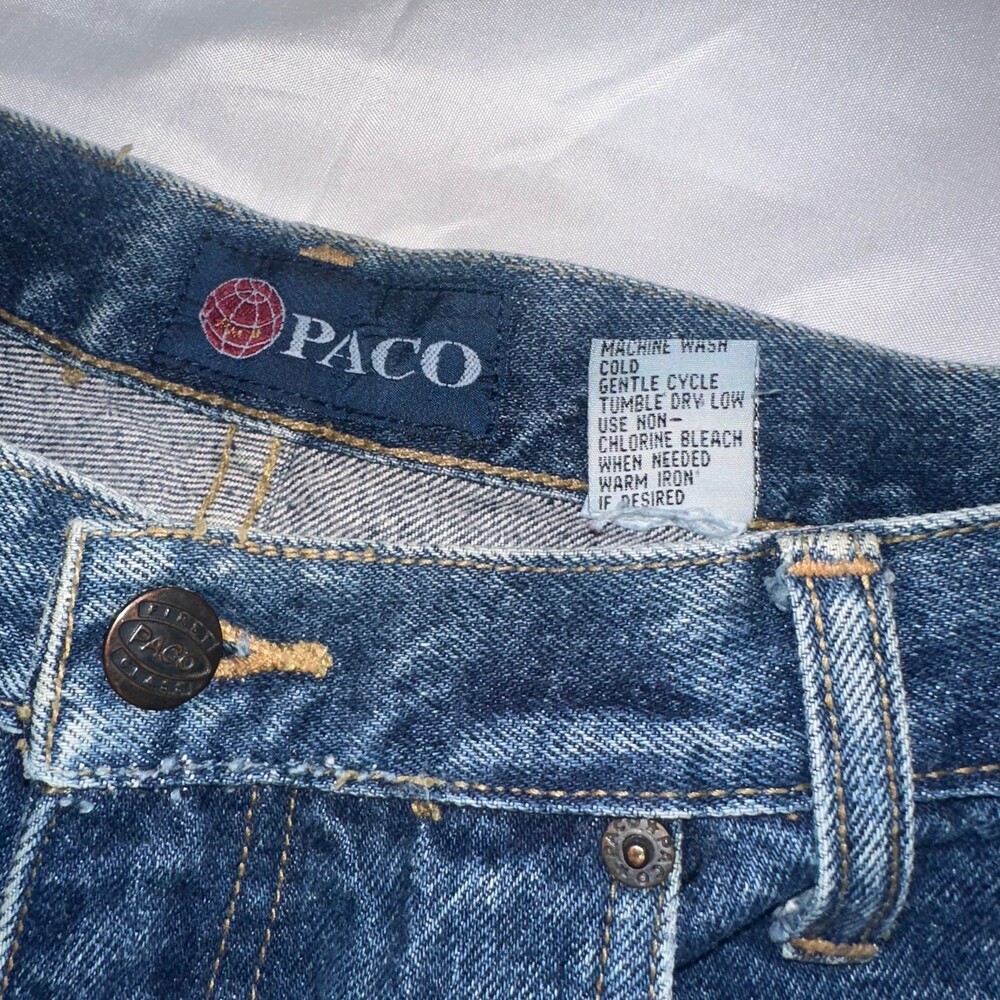 Vintage Paco Jeans Men’s 32 Baggy Wide Leg Y2K Hip Hop Embroidered Denim - Picture 4 of 15